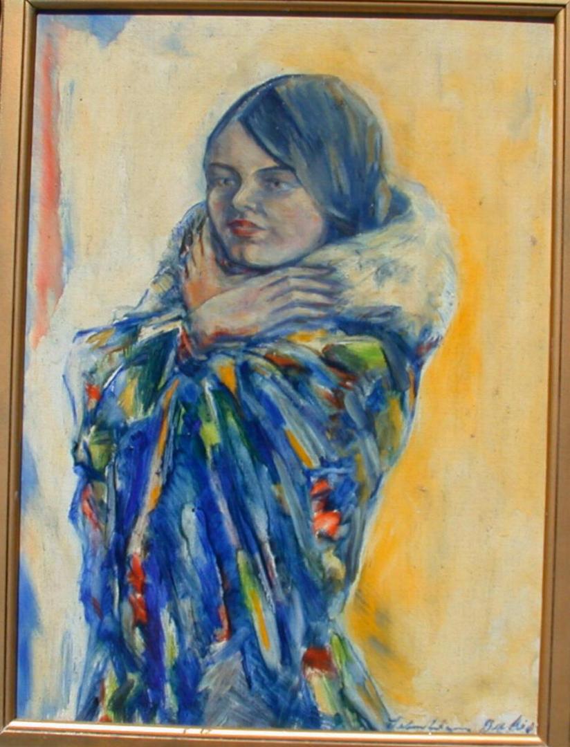 Anda Kerkhoven painted by Sebastiaan Galis (about 1940) ==>( photo by Prof.L.Scott )